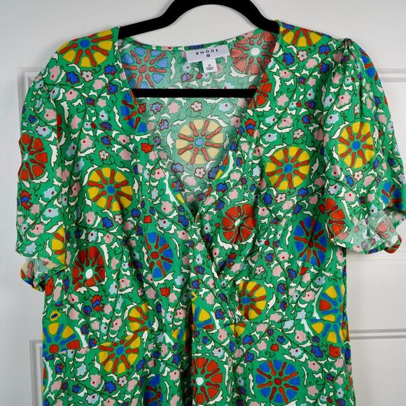 RHODE: Target Collab Green Floral Midi Dress - Picture 7 of 9